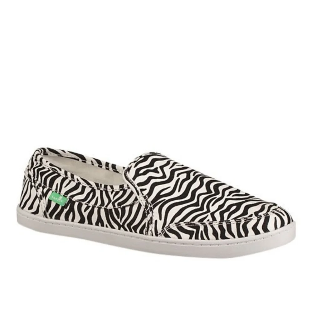 Sanuk Women's Pair O Dice Slide-on Sneaker: New With Tags: Zebra Print: SIZE 9